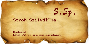 Stroh Szilvána névjegykártya